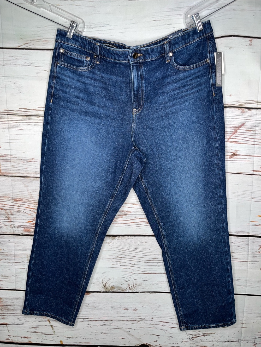 Talbots NWT Plus Size 18W Blue Denim Slim Straight Ankle Jeans